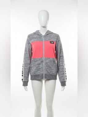 PINK Victoria's Secret Girls' Gray & Coral Zip Hoodie